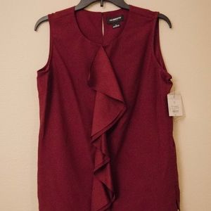 Beautiful ruffly burgundy sleeveless shirt